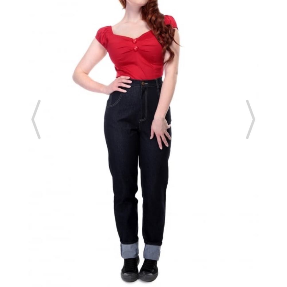 High waisted vintage style jeans